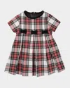 Florence Eiseman Girl's Velvet Bow Plaid Dress In Multi