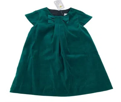 Florence Eiseman Kids' Girl's Velvet Dress With Satin In Green