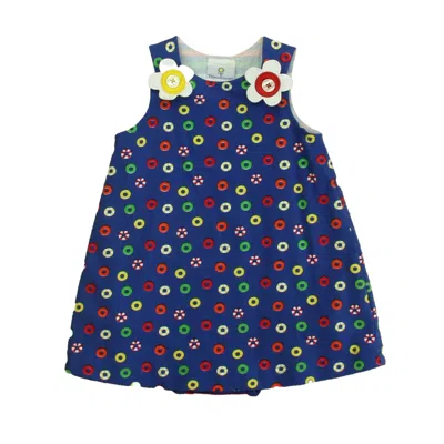 Florence Eiseman Kids' Girls Blue Circles Dress