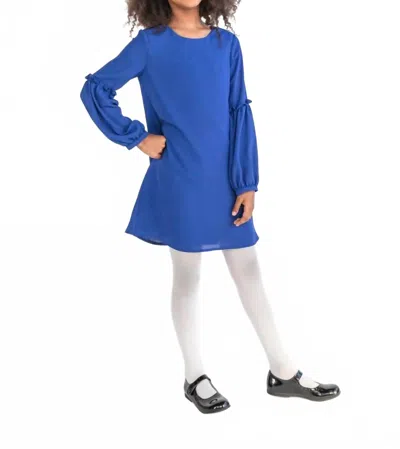 Florence Eiseman Kids' Girls Chiffon Long Sleeve Dress In Royal Blue