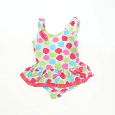 Florence Eiseman Kids' Girls White Polka Dot 1-piece Swimsuit In Multi