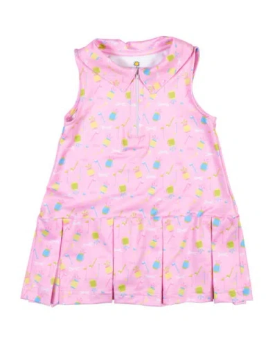 Florence Eiseman Kids'  Golf Print Performance Knit Dress In Multi