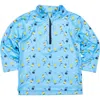 Florence Eiseman Golf Print Performance Knit Half Zip In Blue