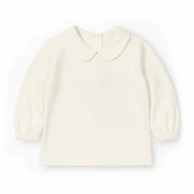 Florence Eiseman Kids'  Ivory Long Sleeve Blouse In Neutral