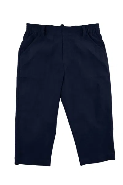 Florence Eiseman Kid's Fake Fly Corduroy Pant In Navy Blue