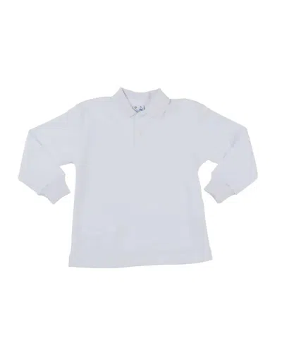 Florence Eiseman Kid's Long Sleeve Polo In White