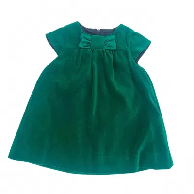 Florence Eiseman Kids' Girl's Velvet Dress With Satin In Green
