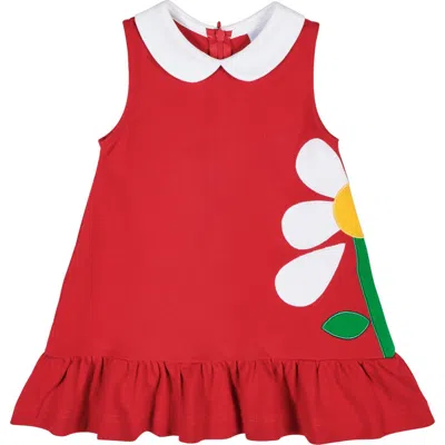 Florence Eiseman Babies'  Knit Dress With Flowers In Red