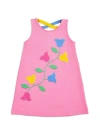 Florence Eiseman Knit Dress With Tulips In Pink/multicolor