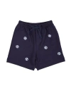 Florence Eiseman Knit Pull On Short With Soccer Balls In Navy Blue