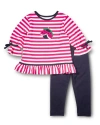 Florence Eiseman Knit Set With Ladybug In Pink