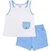 Florence Eiseman Knit Short Set With Tennis Rackets In White