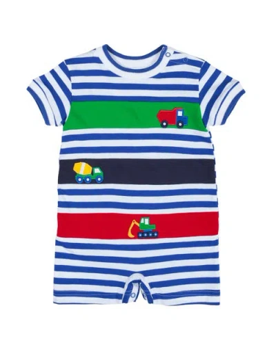 Florence Eiseman Babies'  Knit Shortall With Trucks In Multi