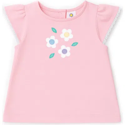 Florence Eiseman Kids'  Knit Top With Flowers In Pink