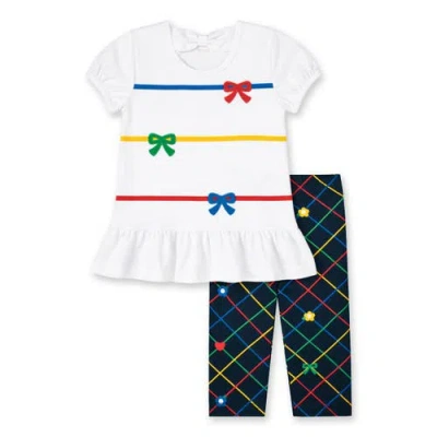 Florence Eiseman Kids'  Knit Tunic And Printed Capri Leggings In White