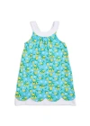 Florence Eiseman Girl's Sleeveless Lemon-print Dress In Blue