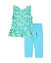 Florence Eiseman Lemon Print Top With Capri Legging In Multi