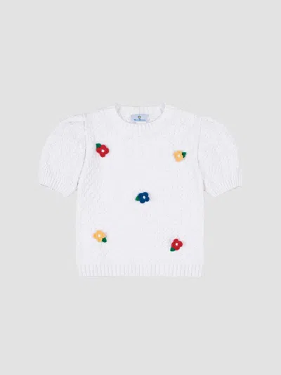 Florence Eiseman Little Girl's & Girl's Crocheted Cotton Short-sleeve Sweater In White