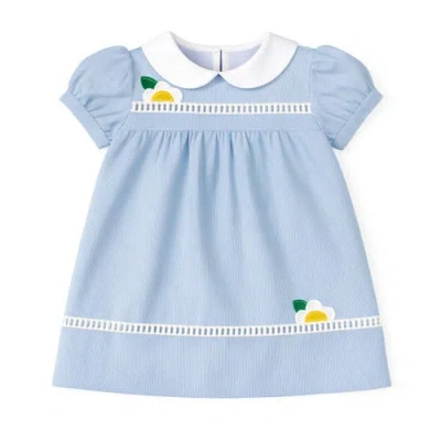 Florence Eiseman Babies'  Pincord Dress With Flowers In Blue