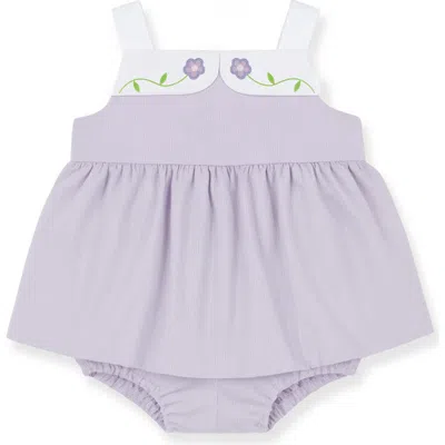 Florence Eiseman Babies'  Pincord Romper With Flowers In Purple