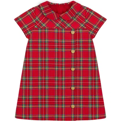Florence Eiseman Babies'  Plaid Dress With Buttons In Red