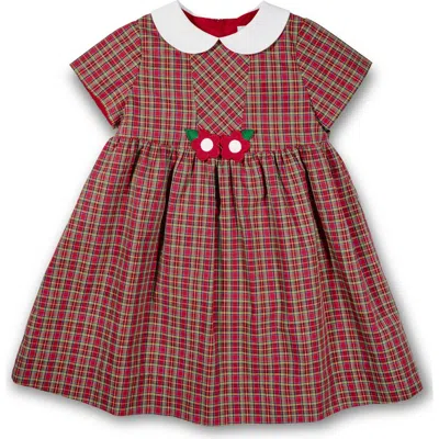 Florence Eiseman Kids'  Plaid Dress With Flowers In Red