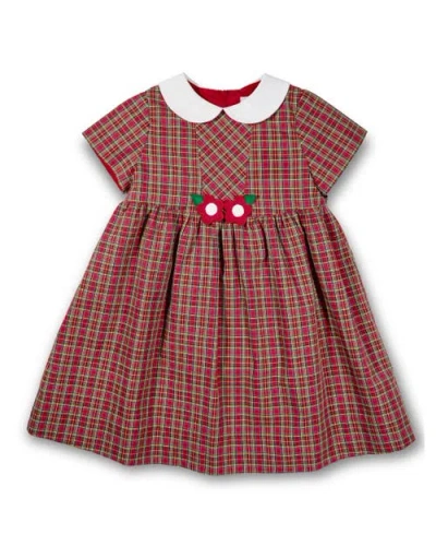 Florence Eiseman Kids'  Plaid Dress With Flowers In Red