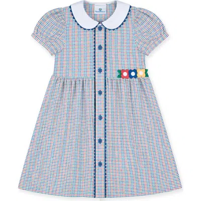 Florence Eiseman Kids'  Plaid Dress With Flowers In Blue