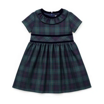 Florence Eiseman Kids'  Plaid Dress With Neck Ruffle In Multi