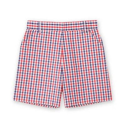 Florence Eiseman Kids'  Plaid Seersucker Short In Red