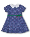 Florence Eiseman Polka Dot Cherry Printed Knit Dress In Blue