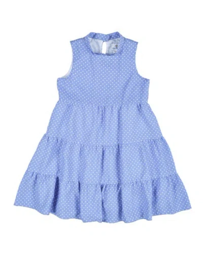 Florence Eiseman Kids'  Polka Dot Dress In Periwinkle