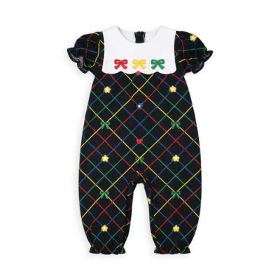 Florence Eiseman Babies'  Printed Knit Longall With Bows In Black