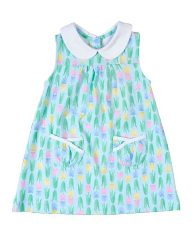 Florence Eiseman Kids'  Printed Knit Tulip Pocket Dress In Multi