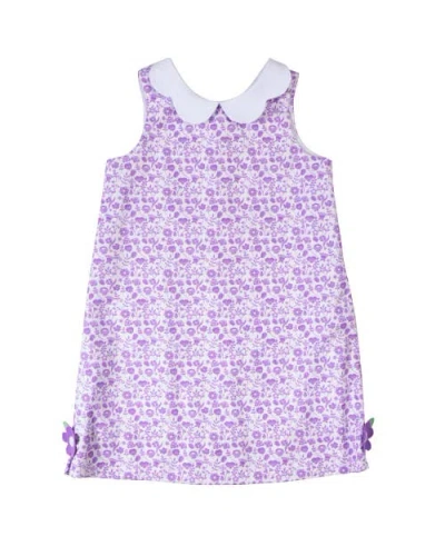 Florence Eiseman Kids'  Printed Pique Dress With Flowers In Orange