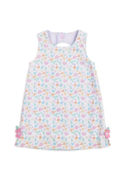 Florence Eiseman Kids'  Printed Pique Dress With Flowers In White/multicolor