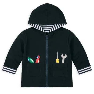 Florence Eiseman Babies'  Reversible Jacket With Cars & Tools In Green