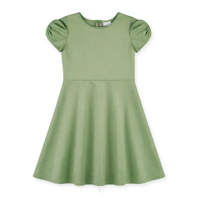 Florence Eiseman Kids'  Scuba Knit Dress With Bow In Green