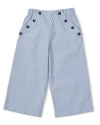 Florence Eiseman Stripe Button Front Pants In Blue