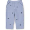 Florence Eiseman Stripe Fake Fly Pants With Anchors In Blue
