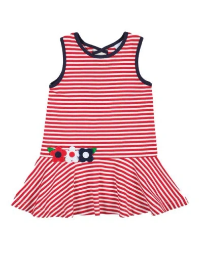 Florence Eiseman Kids'  Stripe Knit Dress With Flowers In Pink