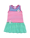 Florence Eiseman Stripe Knit Dress With Flowers In Multicolor