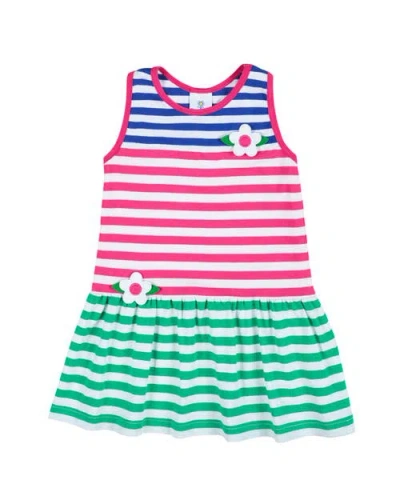 Florence Eiseman Kids'  Stripe Knit Dress With Flowers In Multicolor