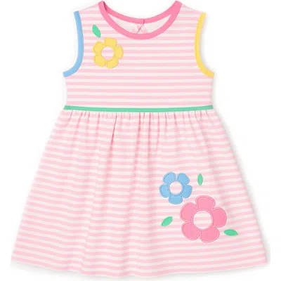 Florence Eiseman Kids'  Stripe Knit Dress With Flowers In Pink