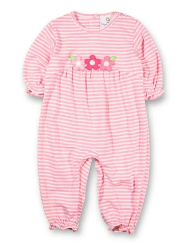 Florence Eiseman Babies'  Stripe Knit Longall With Flowers In Multi