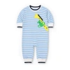 Florence Eiseman Stripe Knit Longall With Giraffe And Monkey In Blue