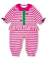 Florence Eiseman Stripe Knit Longall With Ladybug In Pink