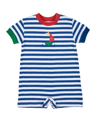 Florence Eiseman Babies'  Stripe Knit Shortall With Sailboat In Multi
