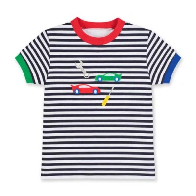 Florence Eiseman Babies'  Stripe Knit T-shirt With Cars & Tools In Multi