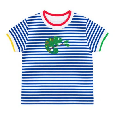 Florence Eiseman Kids'  Stripe Knit Tshirt With Lizard In Multi